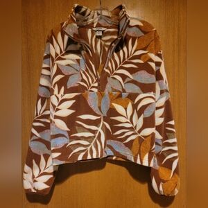 BILLABONG half zip sherpa pullover in tropical print